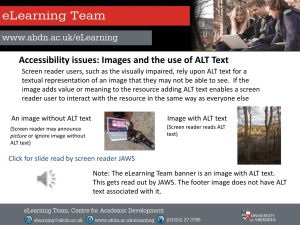 Images and the use of ALT text