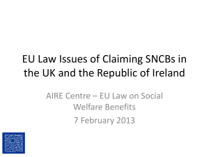 EU Law Issues of Claiming SNCBs in the UK and