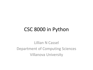 Intro and beginning Python - Villanova Department of Computing