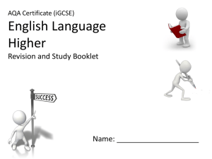 iGCSE English Language Revision and Study Booklet