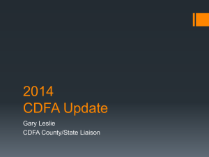 CDFA Update