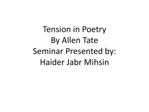 Tension in Poetry By Allen Tate Semi