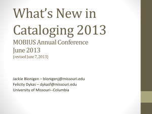 WhatsNew2013b - 2013 MOBIUS Annual Conference