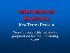 International Business Key Terms Review