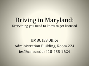 Driving in Maryland: - International Education Services