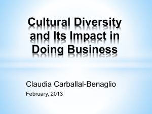 Cultural Diversity and Its Impact in Doing Business Index