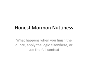 Honest Mormon Nuttiness