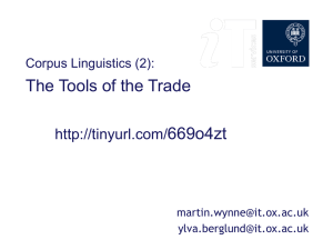 Corpus Linguistics: session 2