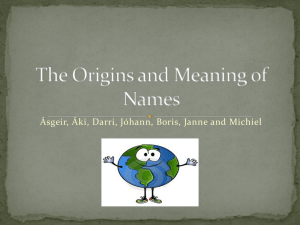 The origin and meaning of names