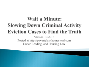 Defending Criminial Activity Cases - Poverty Law