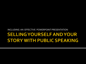 selling yourself and your story with public speaking