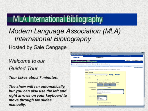 (MLA) International Bibliography