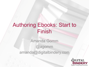 Authoring Ebooks: Start to Finish