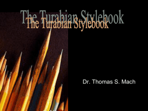 The Turabian Stylebook - Cedarville University