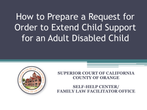 Extend Child Support for an Adult Disabled Child