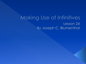 LEsson 24 Making Use of Infinitives