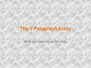 The 5 Paragraph Essay - Worth County Schools