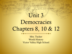 Unit 3 Democracies Chapters 8, 10 & 12