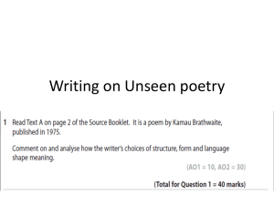Writing on Unseen poetry1