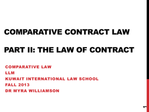The law of contract - Dr Myra Williamson