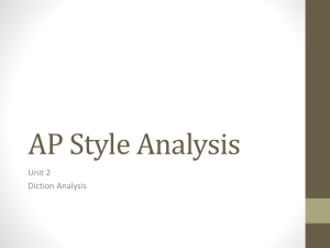 AP Style Analysis Unit 2 Diction_Language_Figurative
