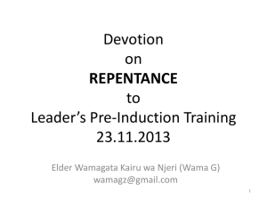 Repentance – Kasarani - PCEA kasarani parish.co.ke