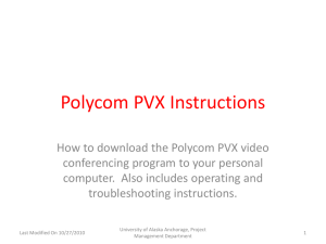 Polycom PVX Instructions - University of Alaska Anchorage