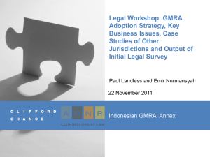 Legal Workshop: GMRA Adoption Strategy, Key
