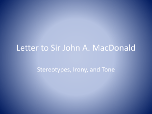 Letter to Sir John A. MacDonald