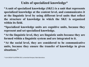 Units of specialized knowledge*