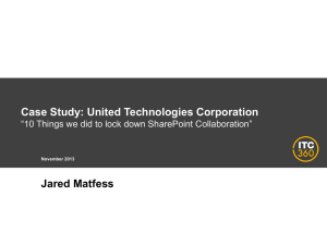 Case Study: United Technologies Corporation.