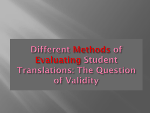 Different methods of on evaluating student translations