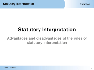 5 Evaluation of Statutory Interpretation