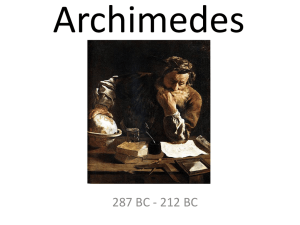 Presentation on Archimedes