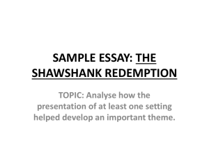 SAMPLE ESSAY: THE SHAWSHANK REDEMPTION - Missy-P
