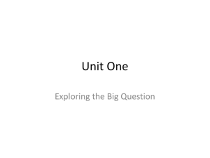 Treasures Unit One Big Question