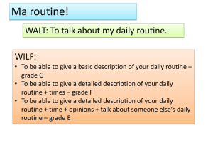 Week 4 - Daily Routine
