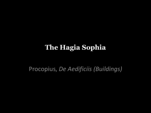 Procopius The Hagia Sophia Class Work