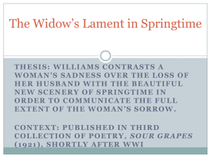The Widow`s Lament in Springtime