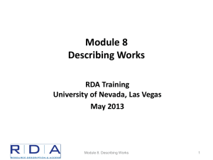 Module 8 - Describing Works