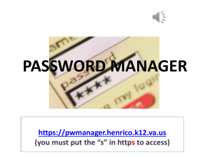 PASSWORD MANAGER