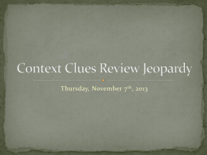 Context Clues Review Jeopardy