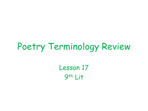 Poetry Terminology Review