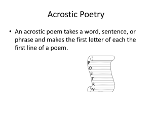 Acrostic Poetry