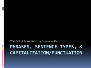 Phrases, Sentence Types, & Capitalization/Punctuation
