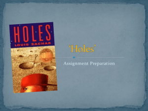 Holes - planning for essay