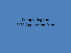 Completing the IELTS Application Form