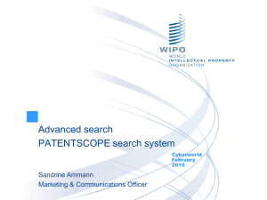 To the PATENTSCOPE search system webinar Advanced