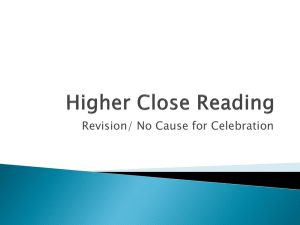 Higher Close Reading no cause for celebration