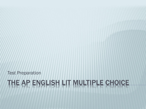 The AP English Lit Multiple Choice